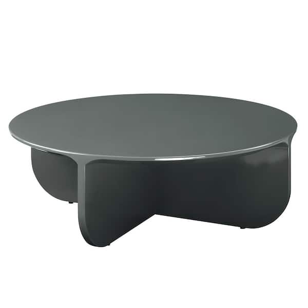 Acme Furniture Arcadia 39 in. Teal High Gloss Round Wood Coffee