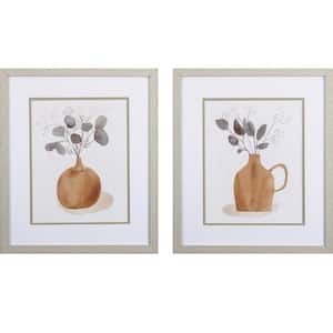 Victoria Plants in a Jug by Unknown Wooden Wall Art (Set of 2)