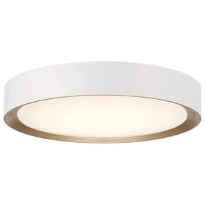 Malaga 15.75 in. 24-Watt Matte White Integrated LED Flush Mount with White Acrylic Shade