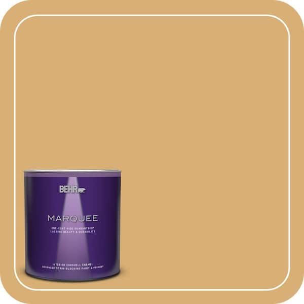BEHR MARQUEE 1 qt. Home Decorators Collection #HDC-AC-08 Mustard Field Eggshell Enamel Interior Paint & Primer