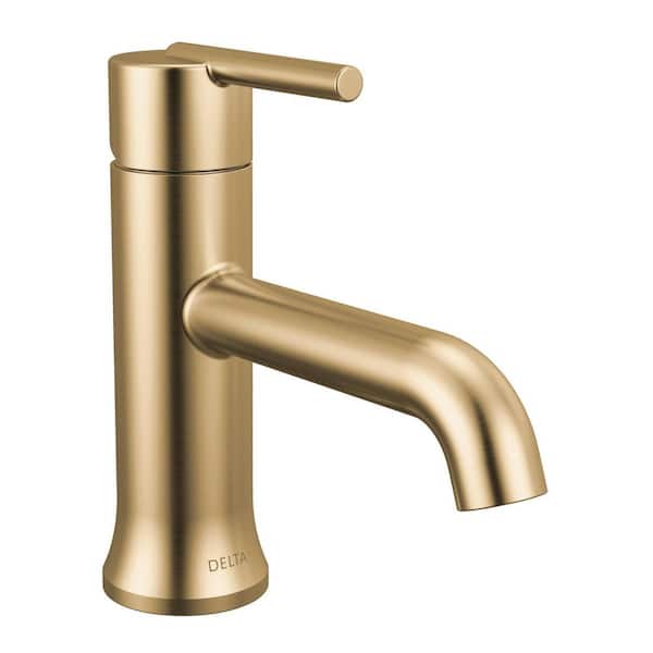 Trinsic Gold Single Hole Single-Handle Bathroom Faucet with Metal Drain Assembly in Champagne Bronze