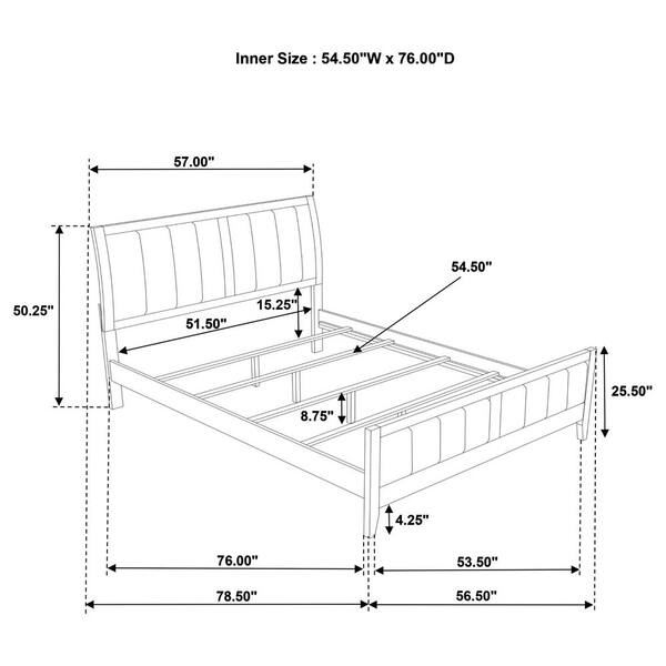 Coaster Wilkes Dark Cocoa and Brown Wood Frame Full Panel Bed with