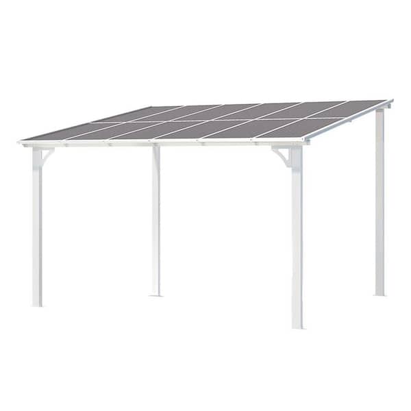 10 ft. x 12 ft. White Rectangle Gazebo with Hardtop Aluminum Roof