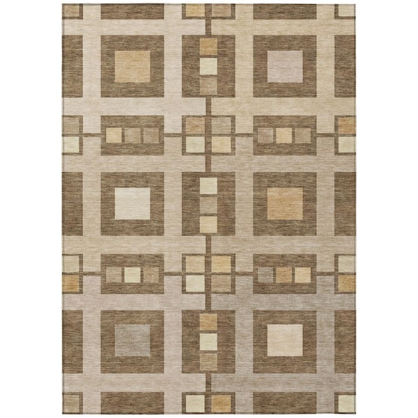 Chantille Machine Washable Indoor/Outdoor Abstract ACN2889 Brown 9 ft. x 12 ft. Area Rug
