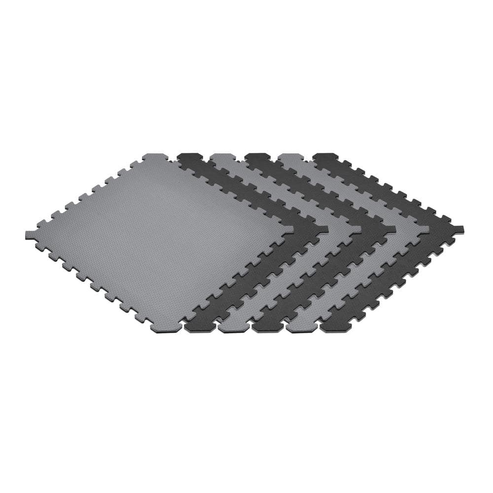 Black/Gray 24 in. x 24 in. x 0.51 in. Foam Interlocking Reversible Floor Mat (6-Pack) price history on PriceWatchPro