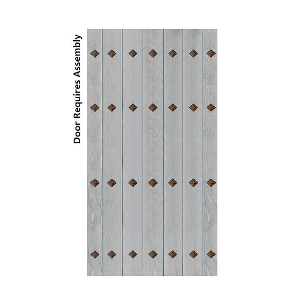 ISLIFE Mid-Century New Style 42 in. x 84 in. French Gray DIY Solid Wood Sliding Barn Door Slab