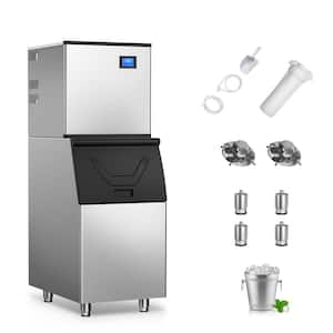 22.3 in. 360 lbs./24 Hours Split Commercial Ice Maker 300 lbs. Freestanding in Silver 2-Packages 156 Ice Cubes/Cycle