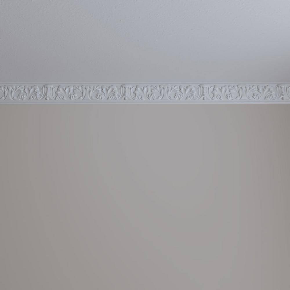 White Polyurethane Benson Acanthus Leaf Crown Moulding