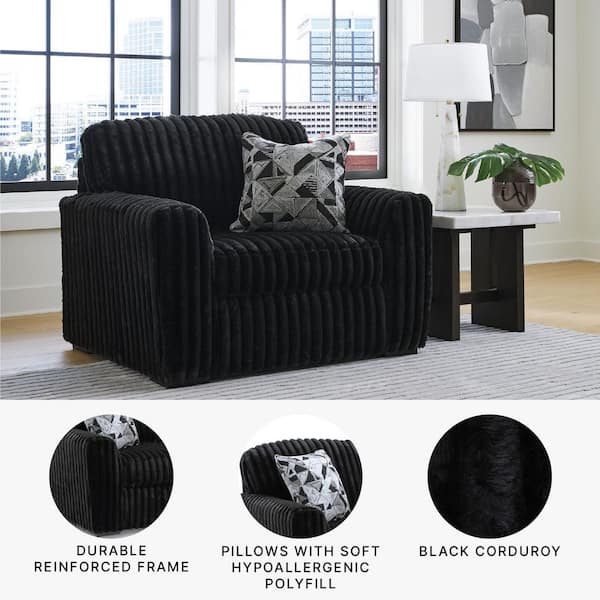 Signature DESIGN BY ASHLEY Midnight-Madness Black Polyester Chair