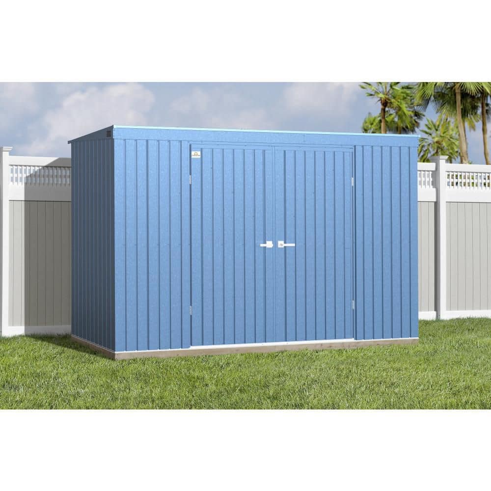 ARROW Elite 10 ft. W x 4 ft. D Blue Grey Metal Premium Vented Corrosion Resistant Steel Storage Shed 35 sq. ft. (EP104BG)