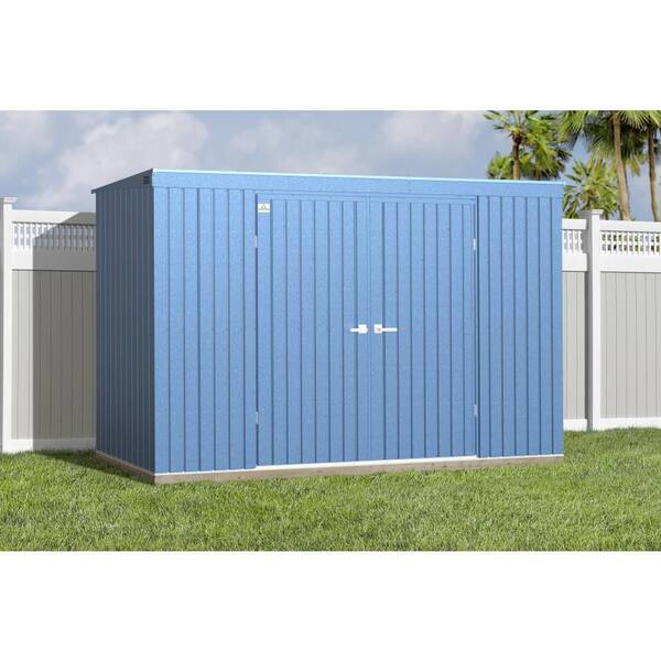 Elite 10 ft. W x 4 ft. D Blue Grey Metal Premium Vented Corrosion Resistant Steel Storage Shed 35 sq. ft.