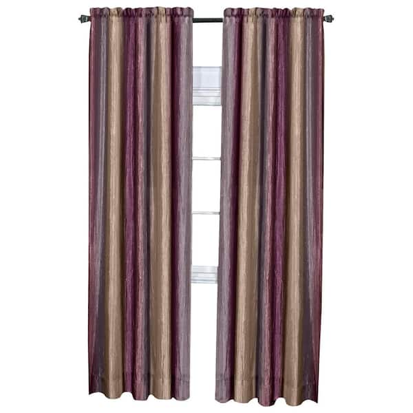 ACHIM Ombre 50 in. W x 63 in. L Polyester Light Filtering Window Panel in Aubergine