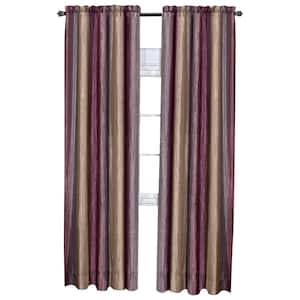 Ombre 50 in. W x 84 in. L Polyester Light Filtering Window Panel in Aubergine