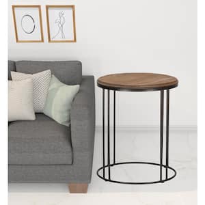 Charlie 20 in. Mahogany Round Wood End Table
