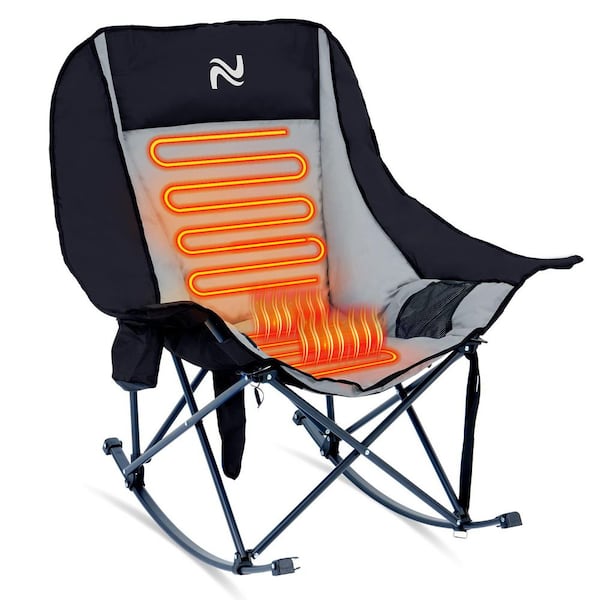 Oversized Heated Rocking Camping Chair with Luxury Padded Recliner Fortable Rocker Camp Chair Heated Camping Chair