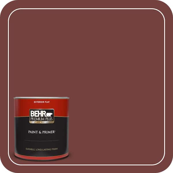 BEHR PREMIUM PLUS 1 qt. #ECC-27-1 Red Pines Flat Exterior Paint & Primer