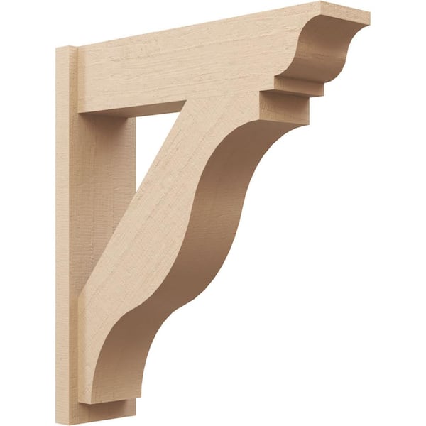 Ekena Millwork 8 in. x 34 in. x 30 in. Funston Traditional Rough Cedar Woodgrain Timberthane Polyurethane Outlooker, Primed Tan