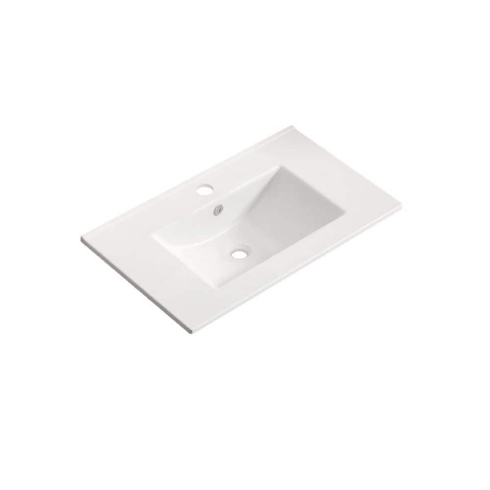 24 in. x 18 in.  White Ceramic Rectangular Bathroom Vessel Sink, Bathroom Single Vanity Top without Overflow(Sink Only) price history on PriceWatchPro