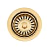 3.5 in. Deluxe Garbage Disposal Drain with Basket, Polished Brass