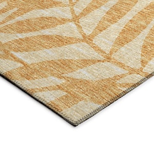 Yuma Gold 1 ft. 8 in. x 2 ft. 6 in. Geometric Indoor/Outdoor Washable Area Rug