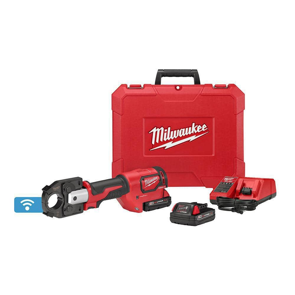 Milwaukee M18 18V Lithium Ion Cordless FORCE LOGIC 600 MCM Crimper Kit W 2 2.0Ah Batteries Charger Hard Case 2679 22 The Home Depot