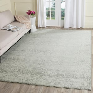 Evoke Silver/Ivory 10 ft. x 14 ft. Distressed Floral Speckles Area Rug