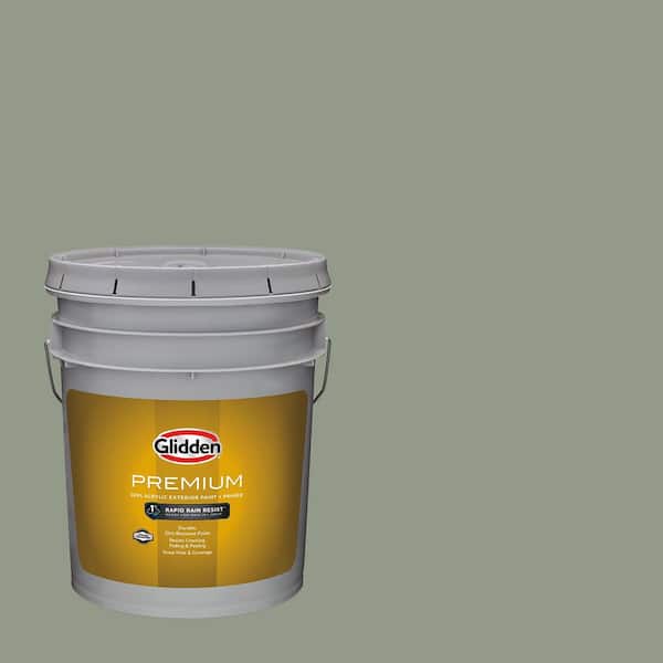 Glidden Premium 5 gal. Green Tea Leaf PPG1128-5 Satin Exterior