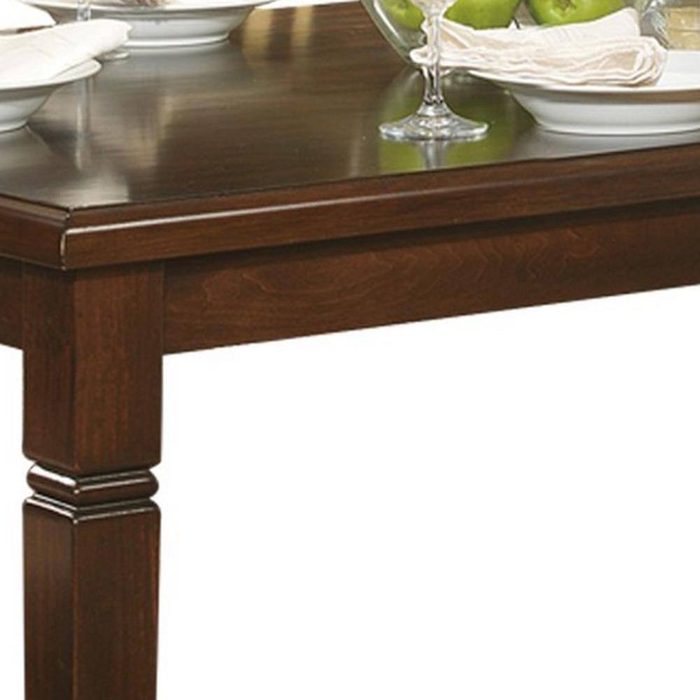 Oak Brown Rectangular Wooden Dining Table with Tapered Legs