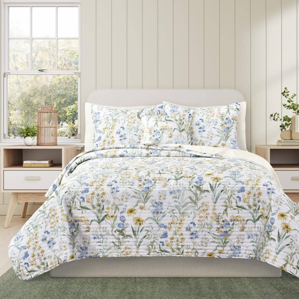 Tahlia Blue Polyester Twin/Twin Xl 2-Piece Quilt Set