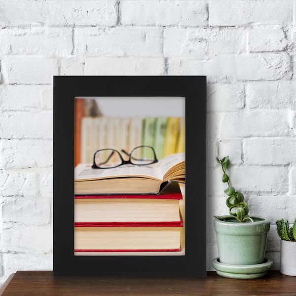 5 x 7 BLACK LINEAR WOOD PICTURE FRAME - 4 PACK