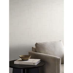 White Ivory Geo Block Weave Geometric Vinyl Non-Pasted Wallpaper Roll