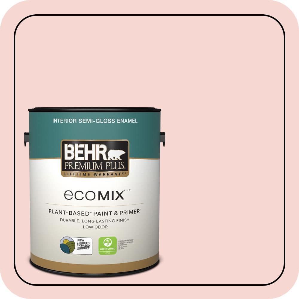 1 gal. #M160-1 Cupcake Pink Semi-Gloss Enamel EcoMix Plant-Based Interior Paint & Primer price history on PriceWatchPro