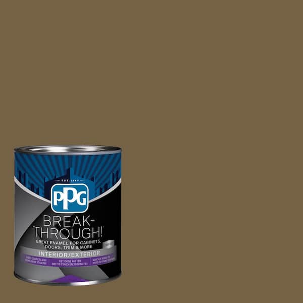 Break-Through! 1 qt. PPG1097-7 Olive Wood Semi-Gloss Door, Trim & Cabinet Paint