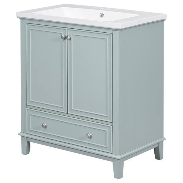 Bnuina 30 in. W x 18 in. D x 34.8 in. H Single Sink Freestanding Bath ...