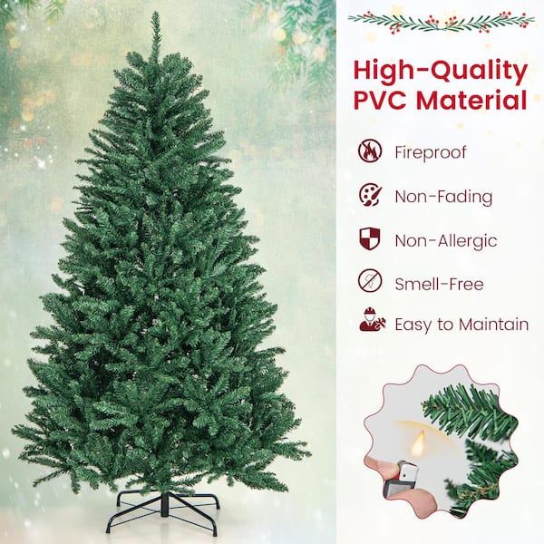 Glitzhome 7.5-ft Silver Tinsel Artificial Christmas Tree