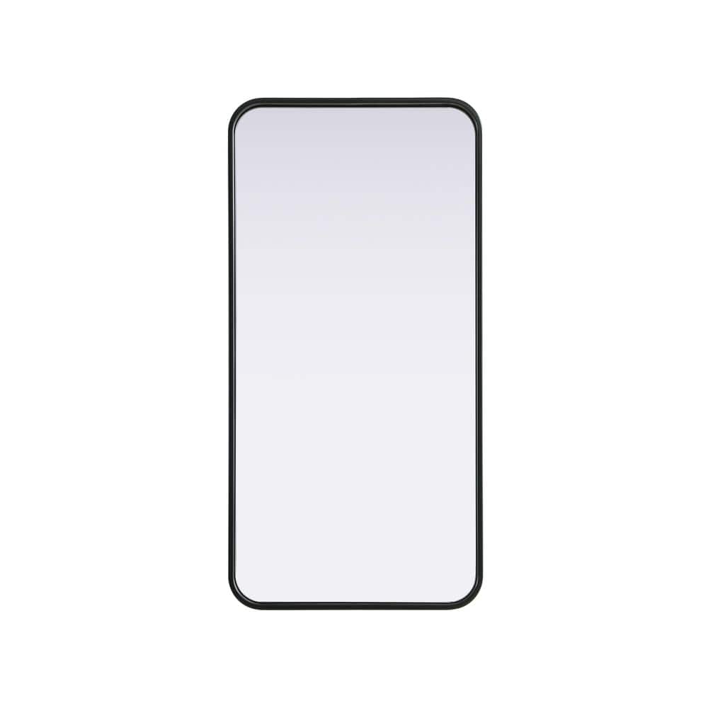 Timeless Home Black 18 in. W x 36 in. H Contour Wall Mirror