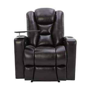 Brown PU Leather Power Motion Recliner Chair with USB Port and Cup Holder
