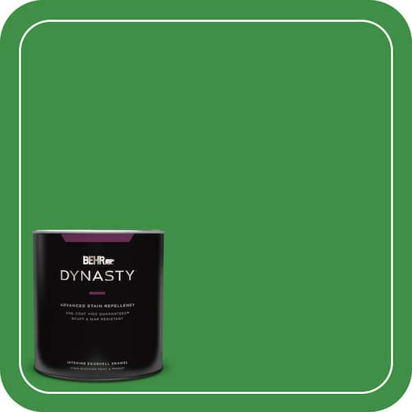 BEHR DYNASTY 1 qt. #440B-7 Par Four Green Eggshell Enamel Interior Stain-Blocking Paint & Primer