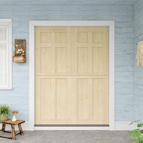 64 in. x 80 in. Solid Pine Universal 6-Panel Unfinished Pine Wood Front Door Slab-Dutch Door Design Split Single Door