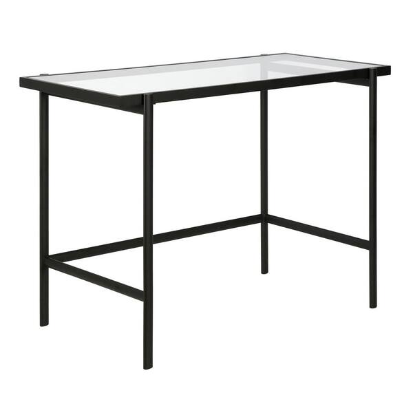 MEYER&CROSS Tamar 42 in. Blackened Bronze Writing Desk with Glass Top