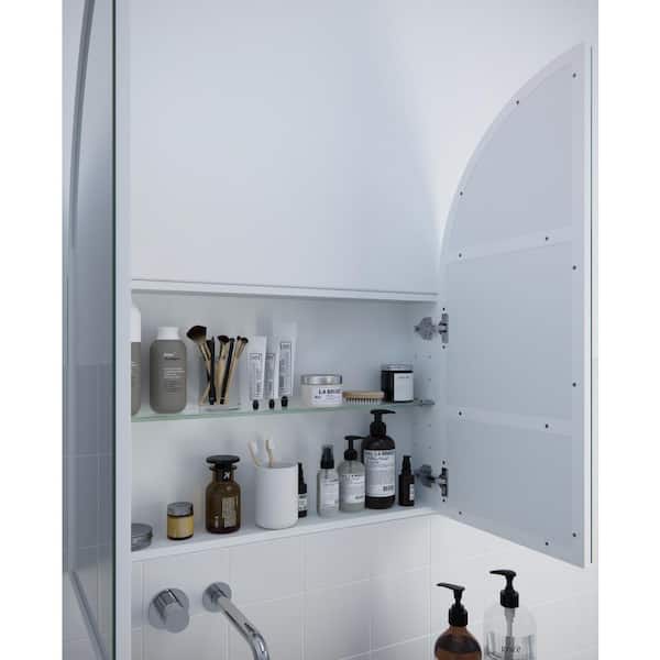 Glass Warehouse Aria 30 in. x 34 in. x 5 in. D White Recessed