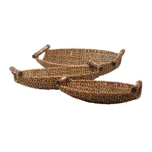Metal Handmade Storage Basket with Handles (Set of 3)