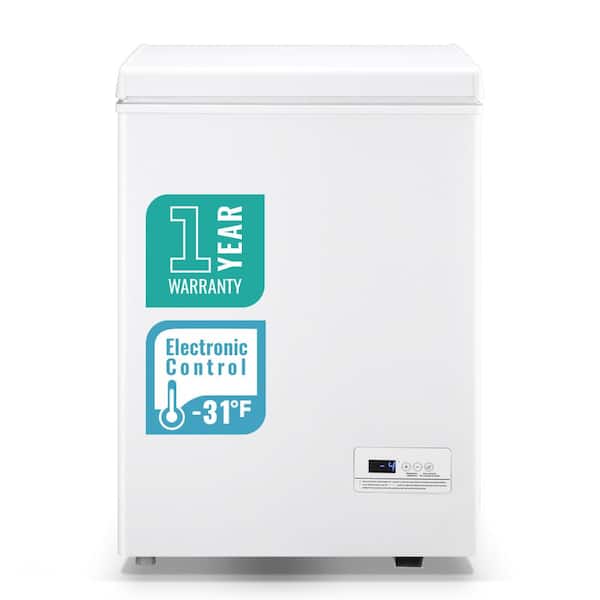 HOMLUX 3.5 cu.ft Manual Defrost Mini Upright Freezer in White with