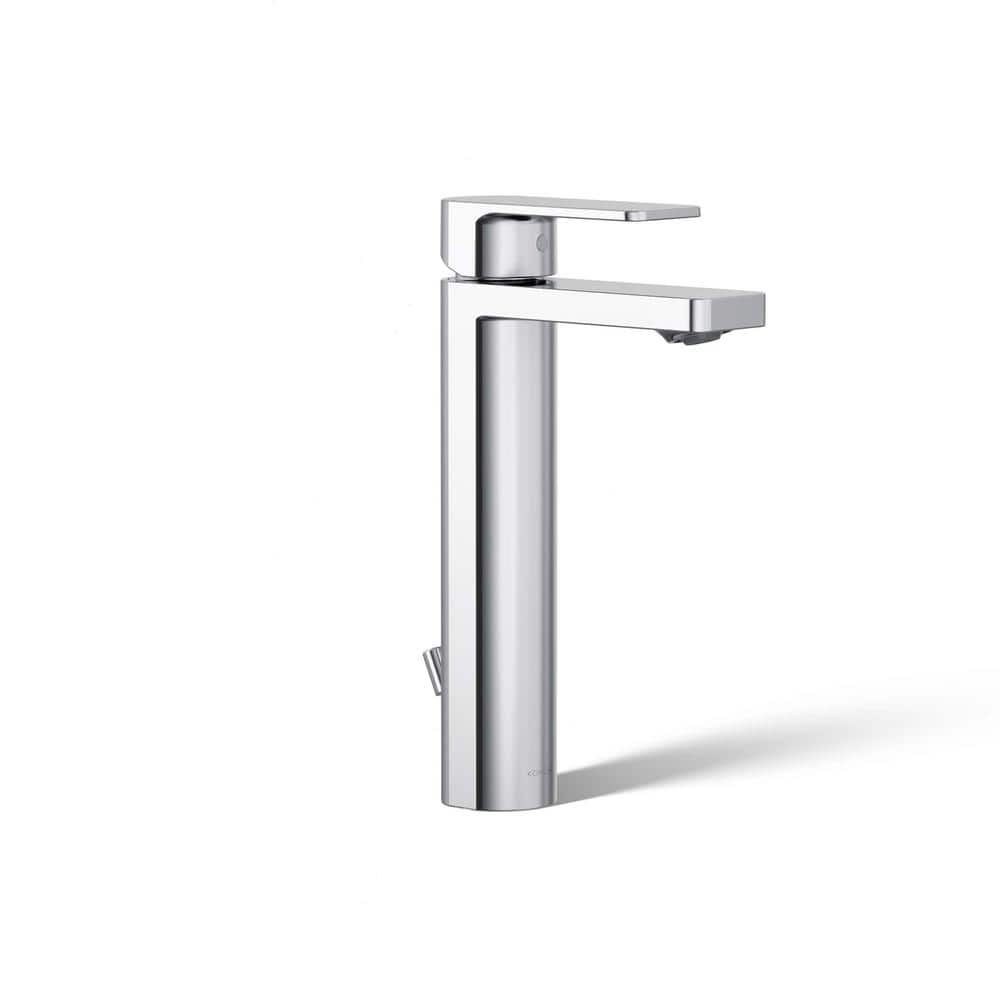 Parallel™ Polished Chrome Tall Single-Handle Bathroom Faucet with Drain