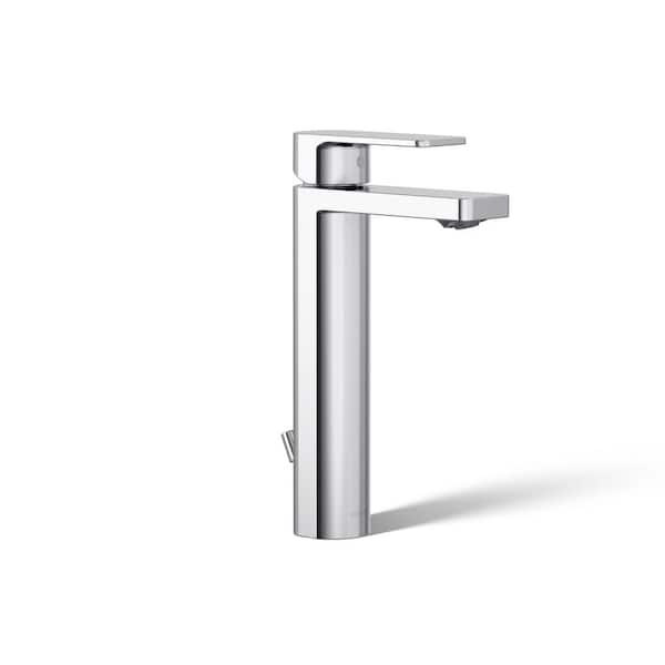 KOHLER Parallel Tall Single-Handle Single Hole Bathroom Faucet in Polished Chrome
