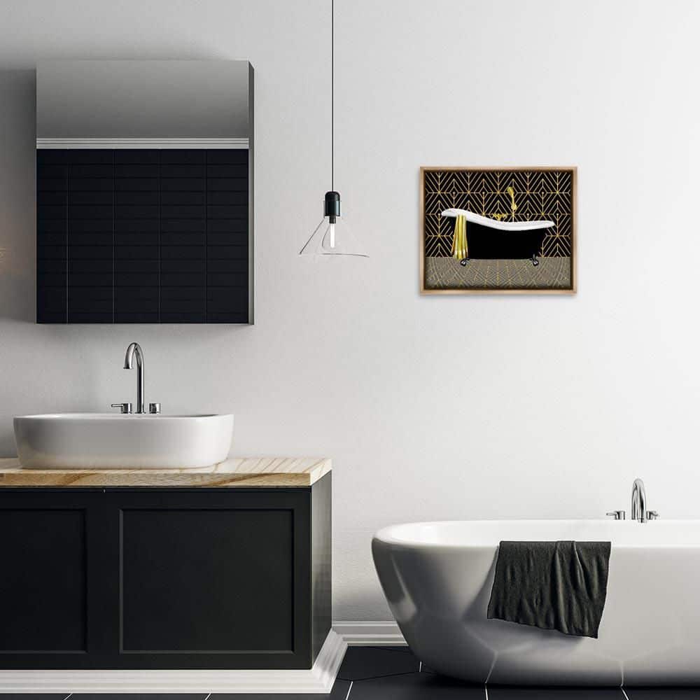 Deco Patterned Bathtub by Conrad Knutsen Brown Floater Frame Abstract Graphic Art Print 17 in. x 21 in. price history on PriceWatchPro