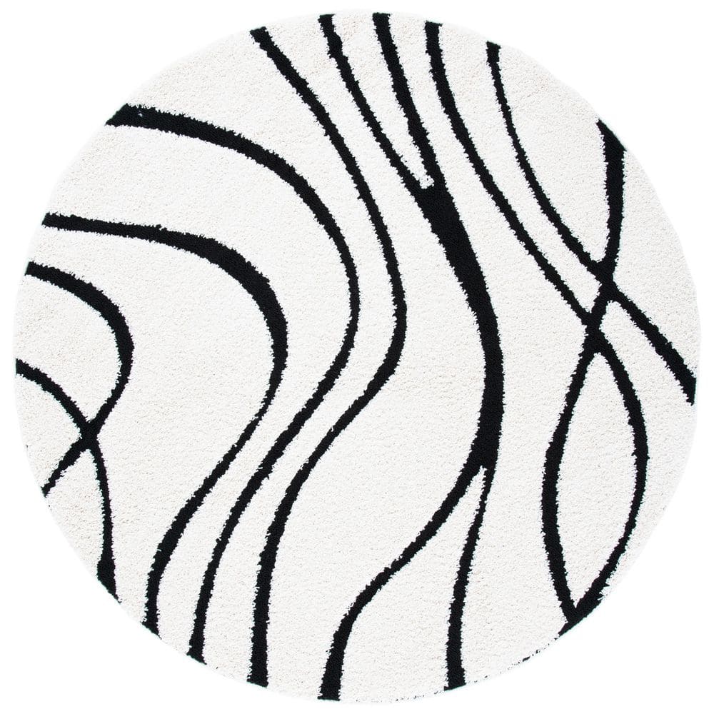 Florida 10 ft. x 10 ft. Ivory/Black Abstract Round Rug price history on PriceWatchPro