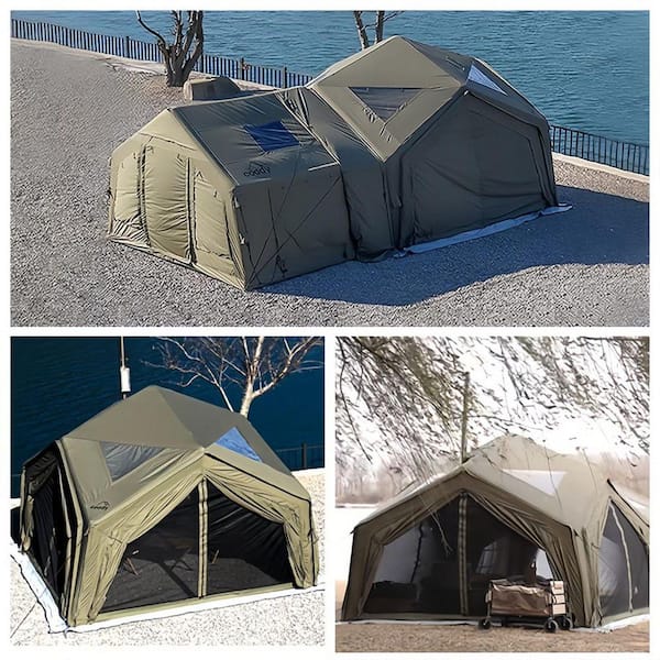 coody 12 ft. x 12 ft. Hub Station Inflatable Tents, Green HD