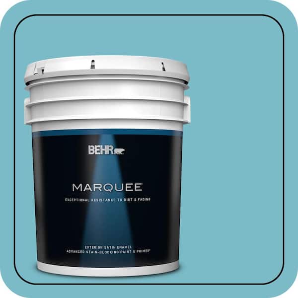 BEHR MARQUEE 5 gal. #M470-4 Azure Lake Satin Enamel Exterior Paint & Primer