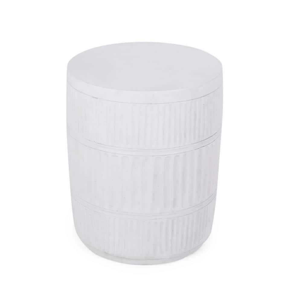 Aranda Antique White Stone Outdoor Patio Side Table price history on PriceWatchPro
